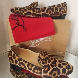 Christian Louboutin Flats Loafer Leopard Print 42